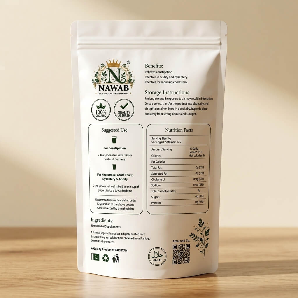 NAWAB Premium Ispaghol Chilka — 500g image 2